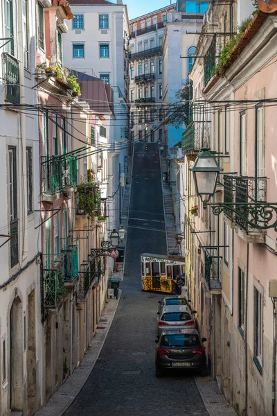 Elevador Bica Eine Straßenbahn Oder Ein Aufzug Die Höhenunterschiede Überwinden — Stockfoto