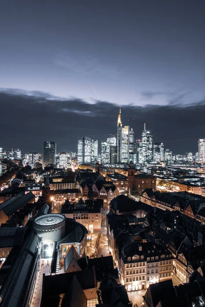 Вигляд Через Місто Франкфурт Його Вулицями Горизонтом Чудова Архітектура Багато — стокове фото