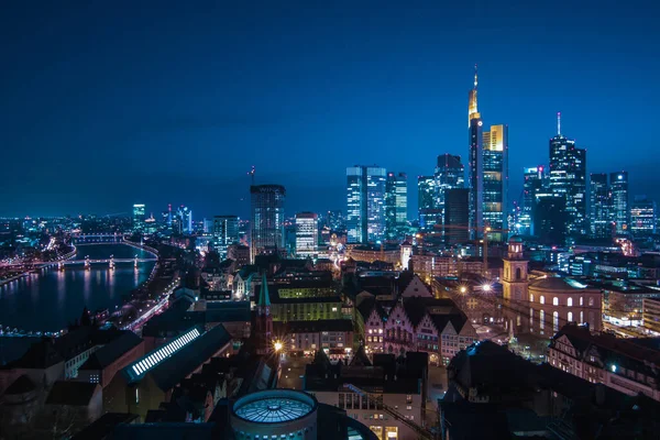 Utsikt Över Staden Frankfurt Med Dess Gator Och Skyline Trevlig — Stockfoto