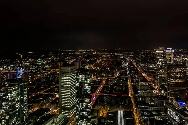 Frankfuert Ist Die Einzige Skyline Deutschlands Gegenlichtaufnahmen Für Den Sonnenuntergang — Stockfoto