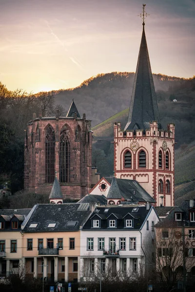 Vista Sobre Rin Bacharach Pequeña Ciudad Histórica Alemania Mainz Bingen —  Fotos de Stock