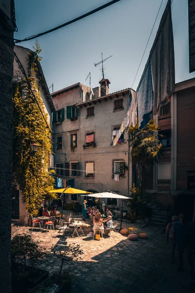 Rovinj Városa Horvátországban Isztria Régióban Egy Gyönyörű Régi Város Közvetlenül — Stock Fotó