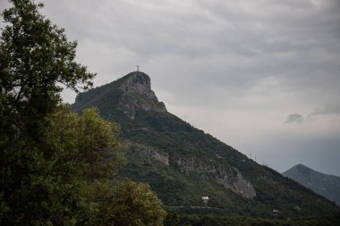 Dağların büyük manzarası. Salerno, Campania, İtalya 'da manzara çekimi