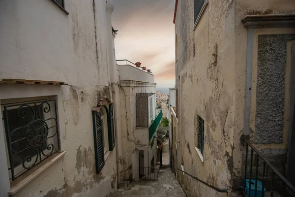 Vacker Känsla Med Gamla Hus Och Havet Capri Regionen Salerno — Stockfoto