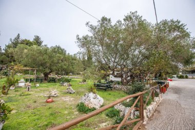 Büyük tipik Yunan manzarası, Yunanistan 'ın Akdeniz doğası. Zakynthos 'ta gün batımı, İyon Adaları, Yunanistan, İyon Adaları, Yunanistan