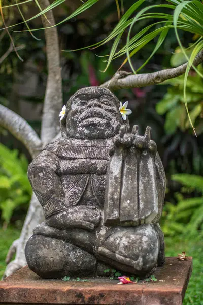 Tropik bir bahçe ya da bir adaya park. Hindu inancının büyük heykelleri ve bir tesisi dekore etmek. Bali Endonezya