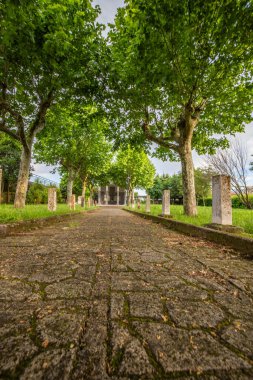 Park and garden in a Krishna temple. Landscape of the park Krisna-vlgy IKKB in Hungary clipart