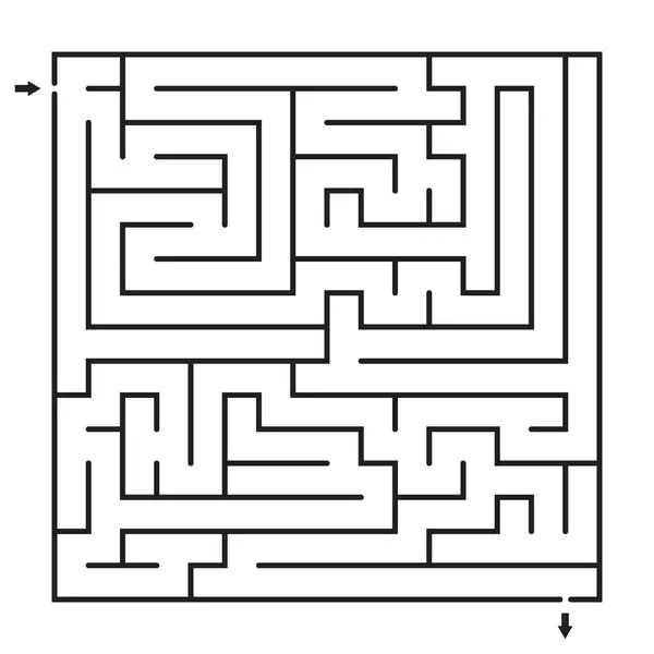 Labyrinth Vektor Quadratische Form Puzzle Spiel Für Kinder — Stockvektor