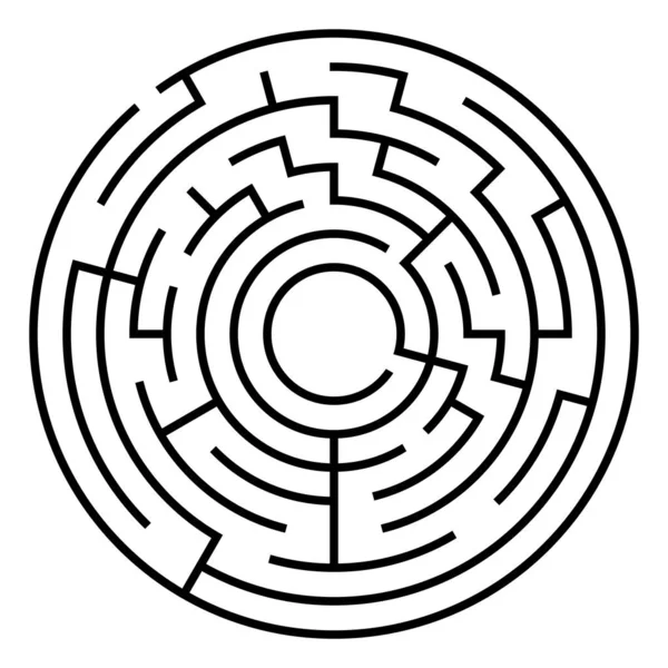 Circle Doolhof Puzzel Spel Voor Kinderen Labyrint Vector Wit — Stockvector