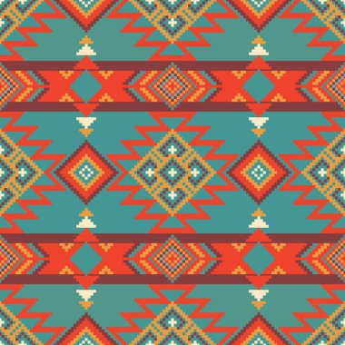 Geometrik kabile deseni, Soyut Navajo tarzı arkaplan, Etnik desen.