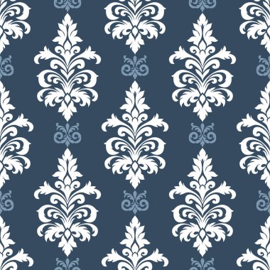 Vektör damaske deseni, duvar kağıtları, tekstil, ambalaj için damasyon süsü.