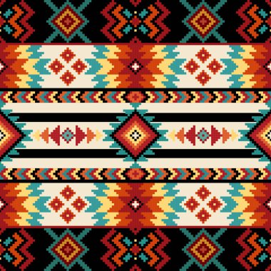 Geometrik etnik desen, kusursuz Navajo süsü, Amerikan Yerlisi deseni..
