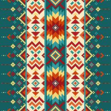 Geometrik etnik desen, kusursuz Navajo süsü, Amerikan Yerlisi deseni..