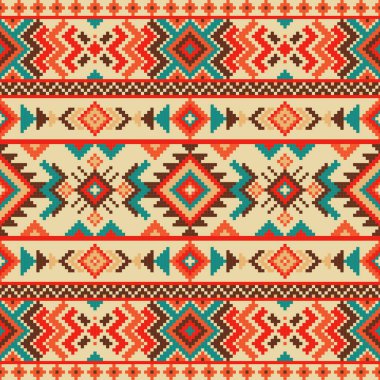 Geometrik kabile deseni, geleneksel Amerikan Yerlisi tasarımı, Navajo süsü.