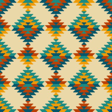 Kabile şablonu, vektör Amerikan kusursuz desen, Navajo süsü..