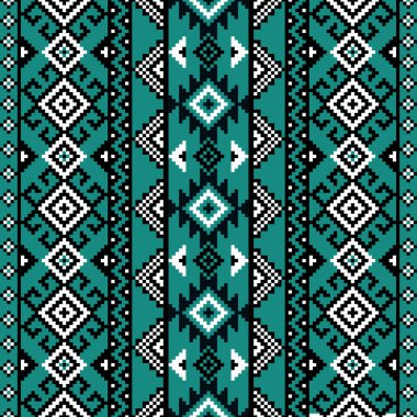 Geometrik kabile deseni, geleneksel Amerikan Yerlisi tasarımı, Navajo süsü.