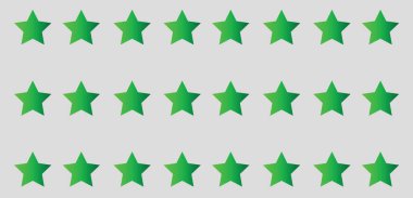 Sıraya dizilmiş yeşil yıldız desenli kusursuz bir vektör çizimi. Grafik tasarımı, dijital sanat eserleri ve modern arka planlarda kullanmak için mükemmel.. 