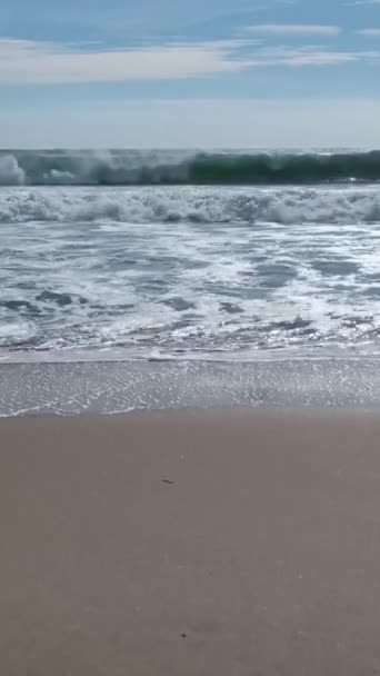 Big Waves Strong Winds Ocean Lisbon High Quality Fullhd Footage — Vídeo de Stock