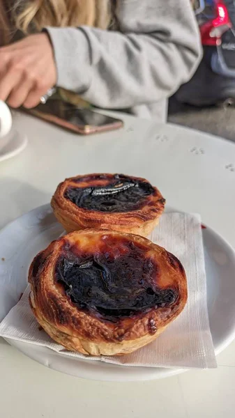 Repos Petit Déjeuner Dans Lieu Touristique Sintra Portugal Deux Desserts — Photo