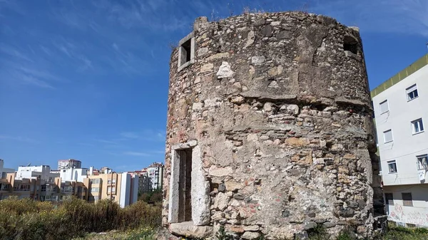 2023 Egy Középkori Torony Kőből Hogy Megvédje Várost Portugáliai Támadásoktól Stock Fotó