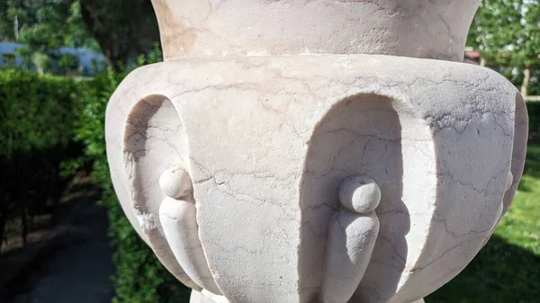 White Heavy Vase Made Natural Marble Stone Photo — Stock Photo, Image
