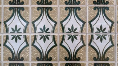 Geleneksel Portekiz azulejo fayanslarının yakın çekim fotoğrafı