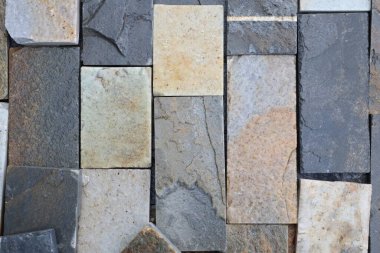 Peyzaj ya da mimarlık için karışık taş dokularının yakınlaştırılması, ayrıntılı güzelliklerini ve zarafetlerini vurguluyor