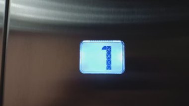 Kat numaralarını ve hareket göstergelerini gösteren çeşitli asansör panellerinden oluşan bir koleksiyon