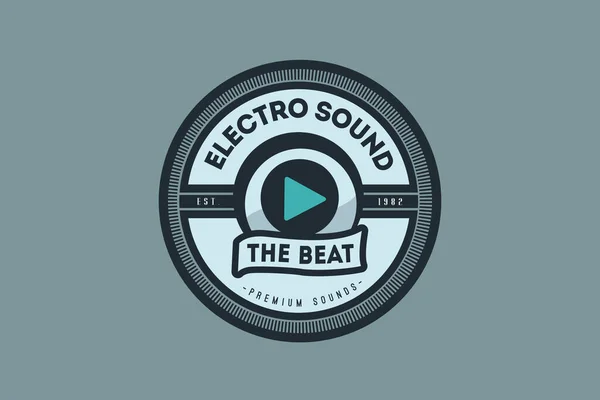 Electronic Music Logo, Dj and sound, nightclub badge