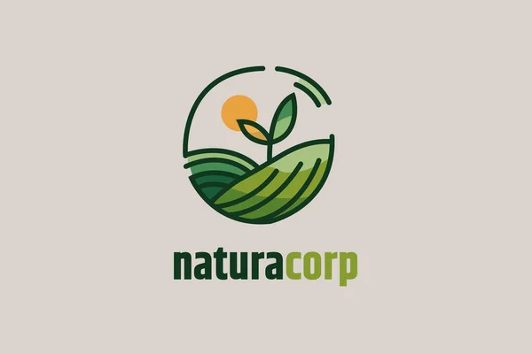 Natural and organic logo, farm and earth concept, healthy store, herbal shop, modern brand