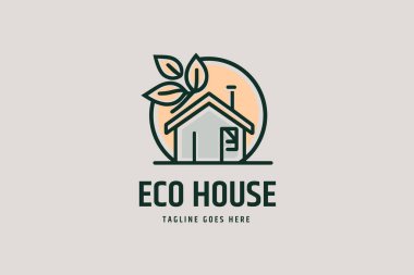 Eko ev logosu, yeşil enerji vektörü