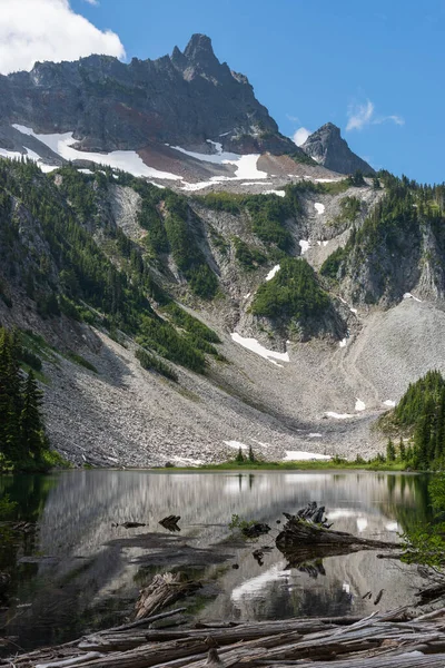 Beautiful Morning Hike Snow Lake Rainier National Park Washington State — Stock Photo, Image