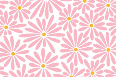 Pembe çiçeklerin kusursuz deseni, çiçekli arkaplan