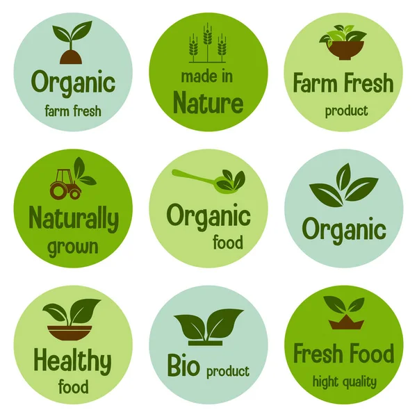 Biologische Voeding Natuurlijke Voeding Gezonde Voeding Logo Van Biologische Natuurlijke — Stockvector
