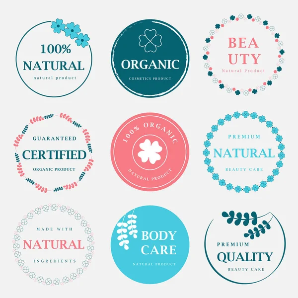 Ilustraciones Vectoriales Para Productos Orgánicos Naturales Belleza Cosméticos Bienestar Logotipo — Vector de stock