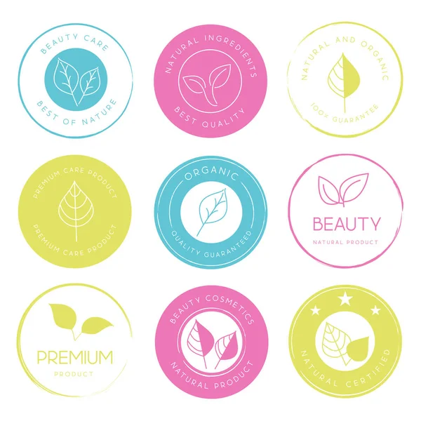 Colección Belleza Cosmética Logo Wellness Icono Etiquetas Insignias Para Diseño — Vector de stock