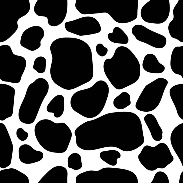 Stock vector Vector black cow print pattern animal Seamless. Cow skin abstract for printing, cutting, and crafts Ideal for mugs, stickers, stencils, web, cover. wall stickers, home decorate and more.