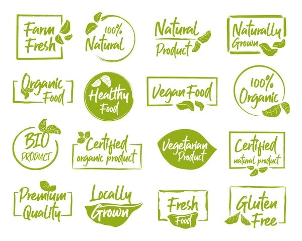 Organic Food Natural Farm Fresh Healthy Product Food Market — Stock Vector