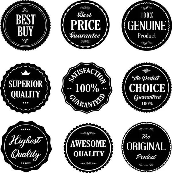 Set Price Tags Promotional Sale Badge Retail Paper Stickers — Stock Vector