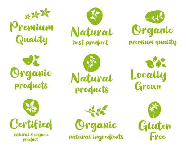 stock vector Organic food, natural product, healthy life and farm fresh for food and drink promotion.