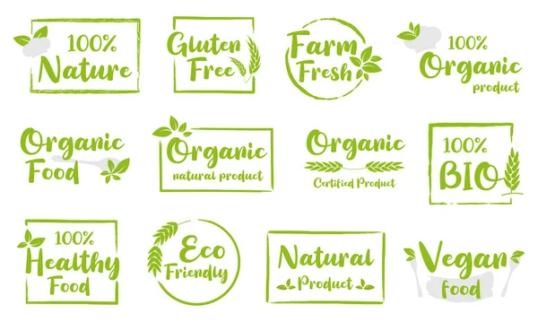 Alimentos Orgânicos Produto Natural Vida Saudável Fazenda Fresca Para Promoção — Vetor de Stock