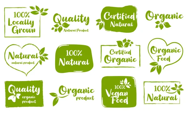 Alimentos Ecológicos Productos Naturales Vida Sana Granja Fresca Para Promoción — Archivo Imágenes Vectoriales