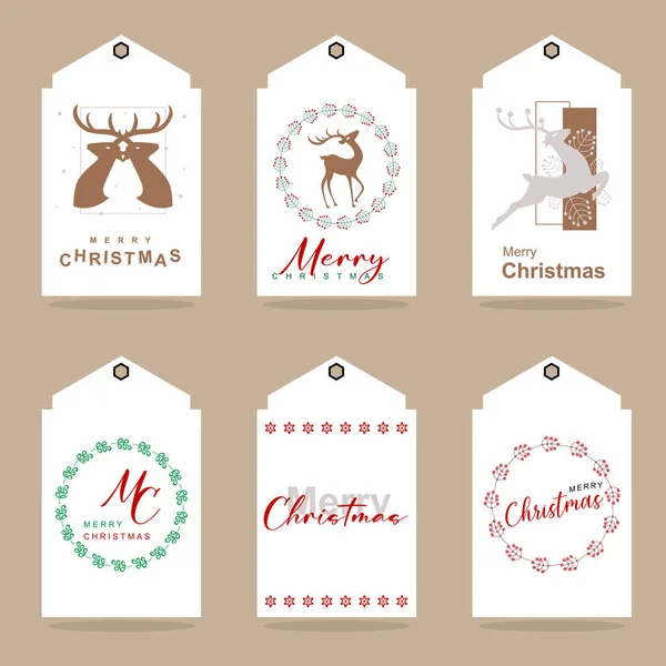 Joyeux Noël Bonne Année Étiquettes Cadeaux Imprimables — Image vectorielle