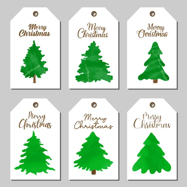 Joyeux Noël Étiquettes Ensemble Étiquettes Cadeaux Imprimables Noël — Image vectorielle