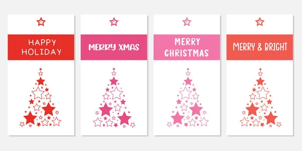 Merry Christmas Tags Ingesteld Kerst Printbare Cadeau Tags — Stockvector