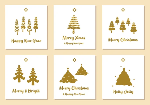 Marcadores Feliz Natal Com Tipografia Etiquetas Presente Para Impressão Natal — Vetor de Stock