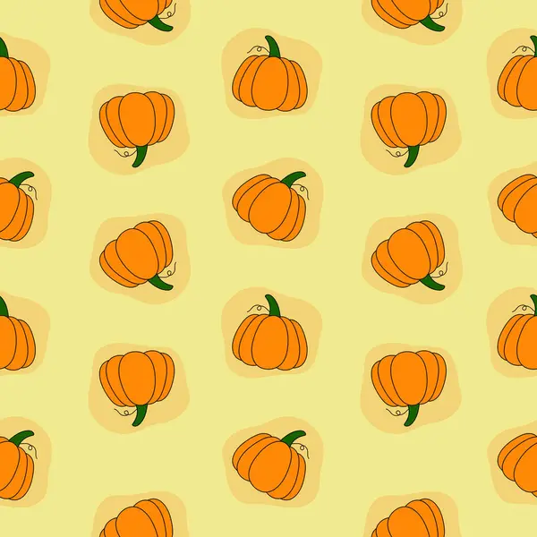 Modèle Sans Couture Halloween Avec Des Citrouilles — Image vectorielle