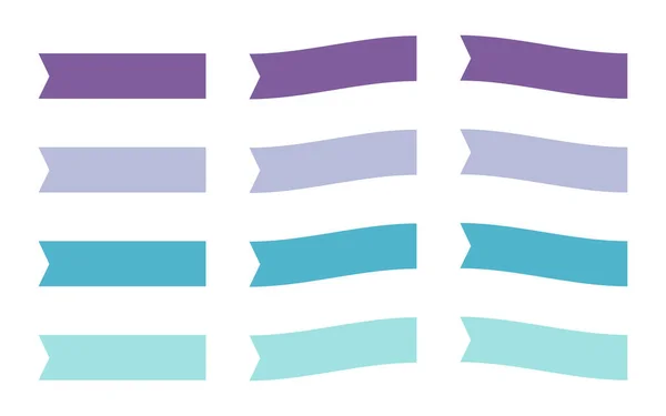 Conjunto Fitas Banner Simples Modernas Bandeira Decorativa Fita Para Texto — Vetor de Stock