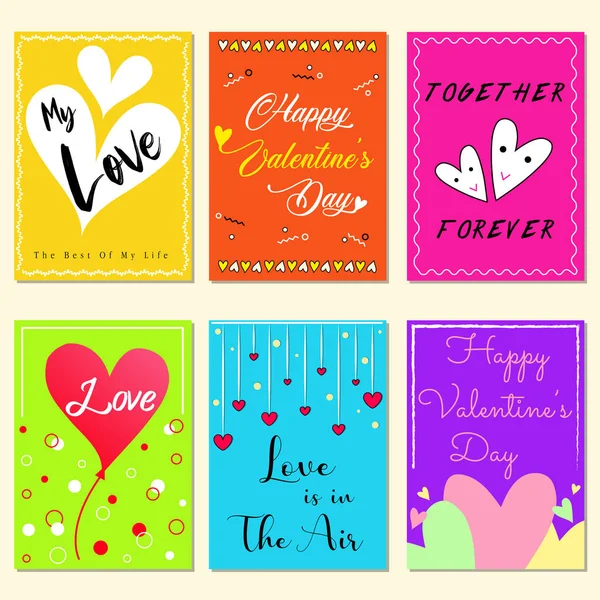 Cartões Feliz Dia Dos Namorados Saudação — Vetor de Stock