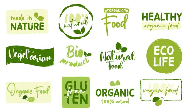 Productos Ecológicos Alimentación Naturaleza Para Mercado Alimentos Bebidas Promoción Productos Vector De Stock